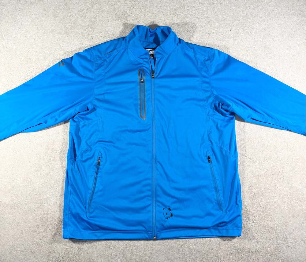Sun Mountain Rain Wear Full Zip Golf Jacket Blue Men's Size XL WWF Panda Logo